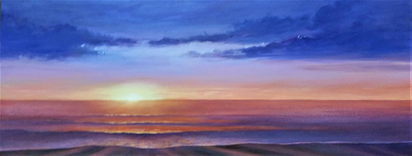 Ocean waves at Sunset 12x36